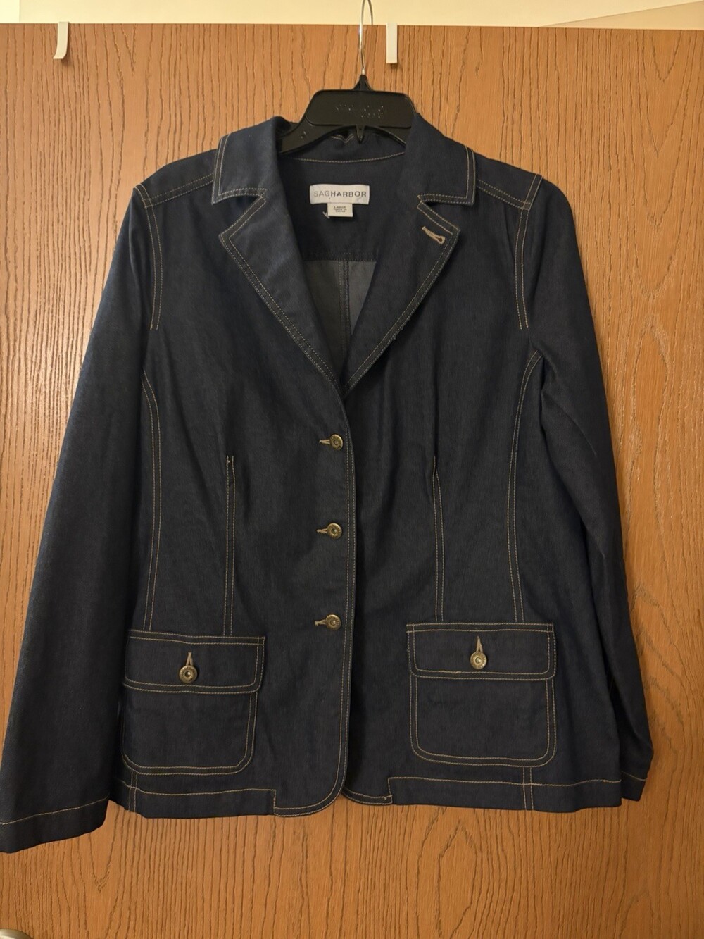 Women’s Sag Harbor Denim Blazer Style Jacket Size  L